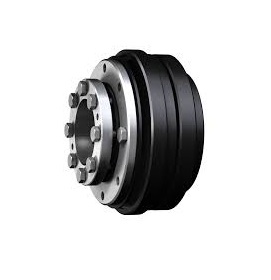 Obraz jest ucieleśnieniem maksymalnego bezpieczeństwa maszyn i niezawodnej ochrony przed kosztownymi awariami. Kompozycja skupia się na solidnej, mechanicznej konstrukcji sprzęgła KTR SI, łącząc surowy, techniczny wizerunek "bezpiecznika mechanicznego" z profesjonalizmem i dostępnością, jakie oferuje autoryzowany polski dystrybutor DAKAM. Dominują w niej barwy przemysłowe: ciemnoszara/fosforanowana stal, lśniące elementy sprężynujące i techniczna biel tła. W centrum uwagi, na czystej, industrialnej powierzchni (np. metalowym stole warsztatowym), znajduje się starannie wyeksponowane sprzęgło przeciążeniowe KTR SI: &bull;	Solidna konstrukcja: Prezentowany jest masywny ogranicznik momentu. Widać solidną piastę i korpus, często z otworami montażowymi do koła zębatego lub pasowego. &bull;	Pakiet Sprężyn Talerzowych: Kluczowy detal techniczny &ndash; wyraźnie widoczny stos sprężyn talerzowych, kt&oacute;re dociskają elementy blokujące (kulki lub wałeczki). Ich ułożenie wizualnie komunikuje siłę i precyzję nastawu momentu. &bull;	Nakrętka Regulacyjna: Duża, charakterystyczna nakrętka z podziałką na obwodzie, kt&oacute;ra symbolizuje możliwość płynnej i dokładnej regulacji momentu wyłączenia. &bull;	Mechanizm zapadkowy: Konstrukcja sugeruje działanie oparte na kulkach/wałeczkach (form-locking), co odr&oacute;żnia serię SI od sprzęgieł ciernych. &bull;	Marka Premium: Na stalowym korpusie widoczne jest trwałe, wybite lub grawerowane logo "KTR" oraz typ "SI", co jest gwarancją autentyczności. Tło jest subtelnie rozmyte (efekt bokeh), ale jednoznacznie wskazuje na profesjonalną dystrybucję na terenie Polski: &bull;	Nowoczesny magazyn DAKAM: W tle widać rzędy regał&oacute;w z systemem drobnicowym, wypełnionych uporządkowanymi, oryginalnymi opakowaniami KTR. Duża ilość towaru na stanie wizualnie potwierdza status "sprawdzonego dystrybutora". &bull;	Logo Dystrybutora: W dyskretnym, ale widocznym miejscu umieszczone jest logo DAKAM, z dopiskiem "Autoryzowany Dystrybutor KTR", co buduje markę jako eksperta od bezpieczeństwa maszyn. Obraz niesie jasny komunikat: "Jako autoryzowany polski dystrybutor DAKAM, posiadamy na stanie niezawodne sprzęgła przeciążeniowe KTR SI, kt&oacute;re natychmiastowo rozłączają napęd w przypadku awarii, chroniąc Twoje maszyny przed zniszczeniem".